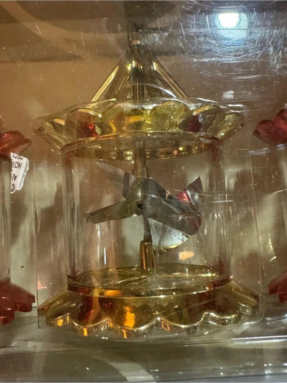 Department 56 Pinwheel Spinner Ornaments Set of 4 Gold And Red Nice Vintage